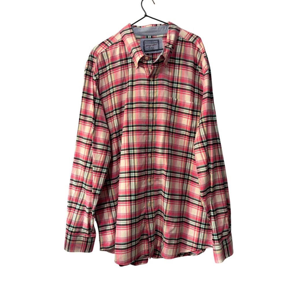 Saddlebred vintage oxford plaid shirt mens size XXL  100% cotton